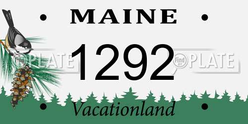 1292 Maine License Plate