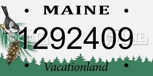 1292409 Maine License Plate