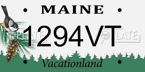 1294VT Maine License Plate