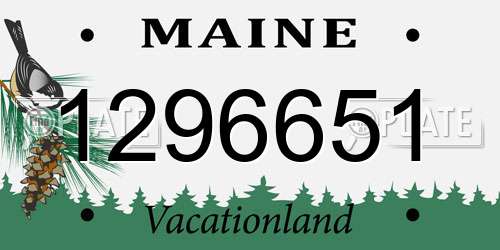 1296651 Maine License Plate