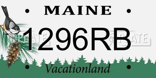 1296RB Maine License Plate