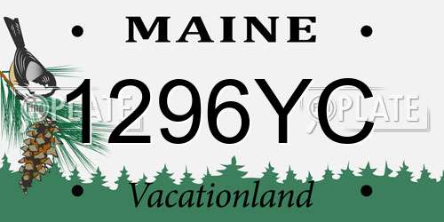 1296YC Maine License Plate