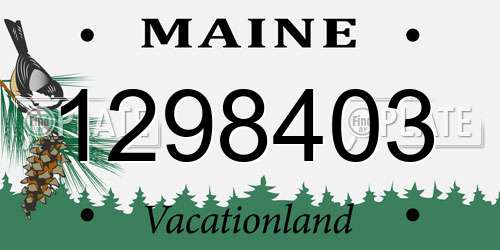 1298403 Maine License Plate