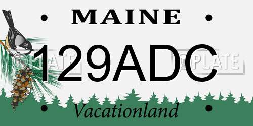 129ADC Maine License Plate