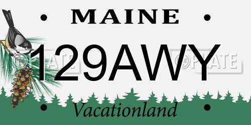 129AWY Maine License Plate
