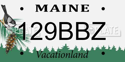 129BBZ Maine License Plate