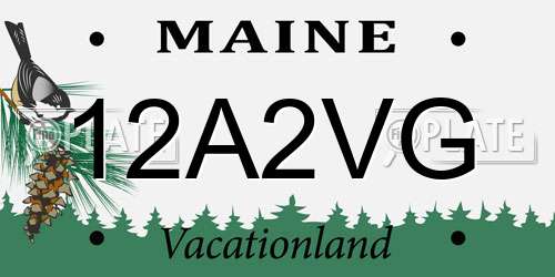 12A2VG Maine License Plate