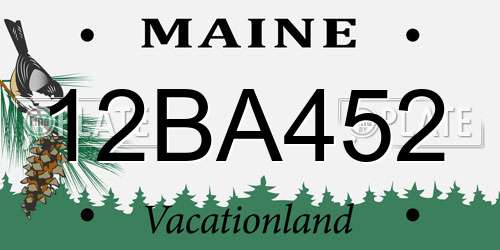 12BA452 Maine License Plate