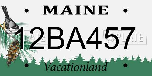 12BA457 Maine License Plate