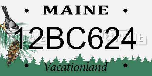 12BC624 Maine License Plate