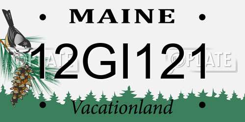 12GI121 Maine License Plate