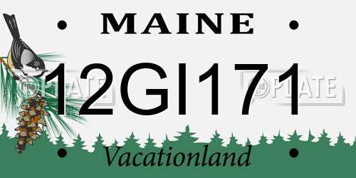 12GI171 Maine License Plate