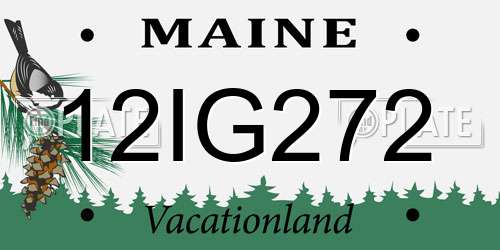 12IG272 Maine License Plate