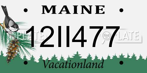 12II477 Maine License Plate