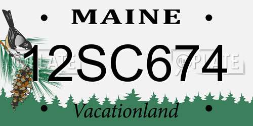 12SC674 Maine License Plate
