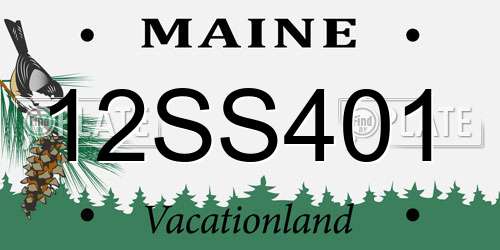 12SS401 Maine License Plate