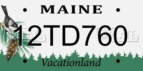 12TD760 Maine License Plate