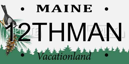 12THMAN Maine License Plate