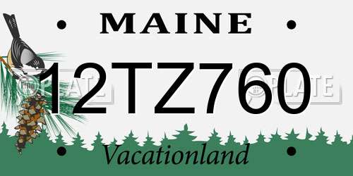 12TZ760 Maine License Plate