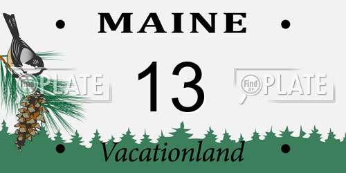 13 Maine License Plate