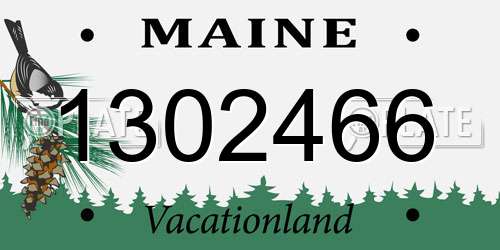 1302466 Maine License Plate