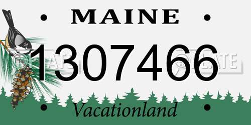1307466 Maine License Plate
