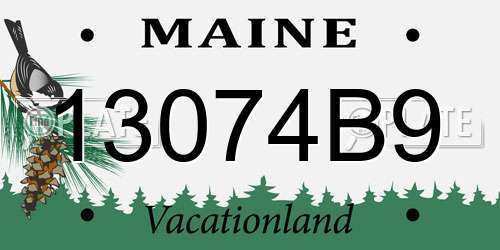 13074B9 Maine License Plate