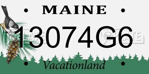 13074G6 Maine License Plate