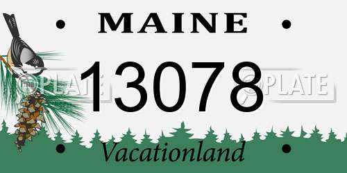 13078 Maine License Plate