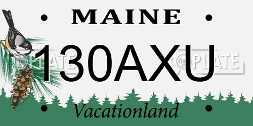 130AXU Maine License Plate