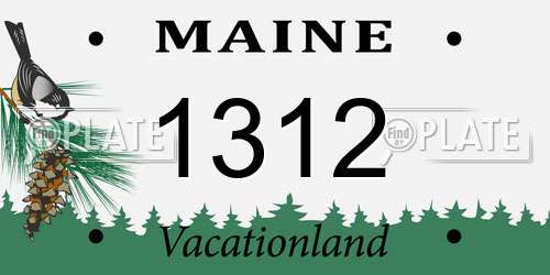 1312 Maine License Plate