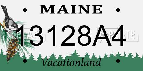 13128A4 Maine License Plate