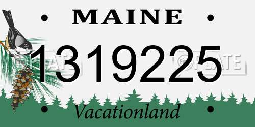 1319225 Maine License Plate