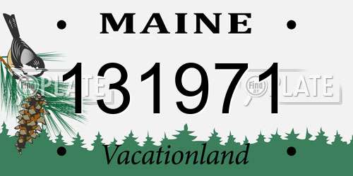 131971 Maine License Plate