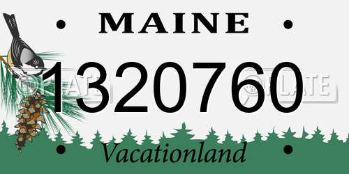 1320760 Maine License Plate