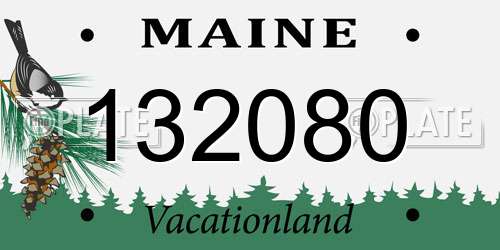 132080 Maine License Plate