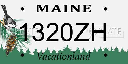 1320ZH Maine License Plate