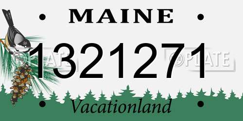 1321271 Maine License Plate