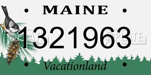 1321963 Maine License Plate