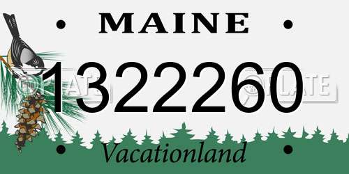 1322260 Maine License Plate