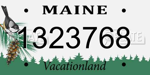 1323768 Maine License Plate