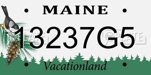 13237G5 Maine License Plate