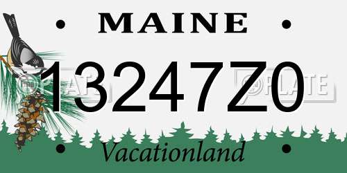 13247Z0 Maine License Plate