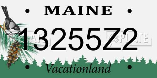 13255Z2 Maine License Plate
