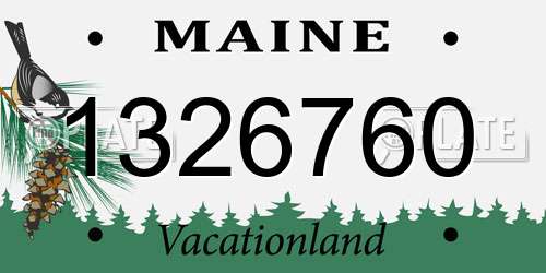 1326760 Maine License Plate