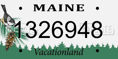 1326948 Maine License Plate