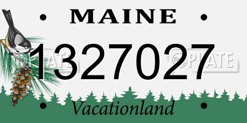 1327027 Maine License Plate