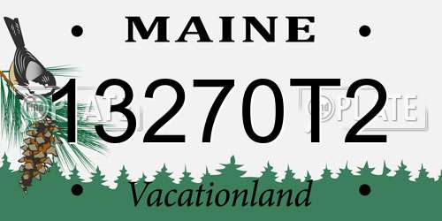 13270T2 Maine License Plate