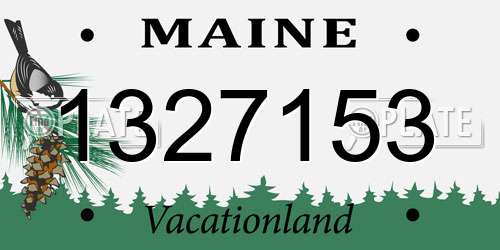 1327153 Maine License Plate