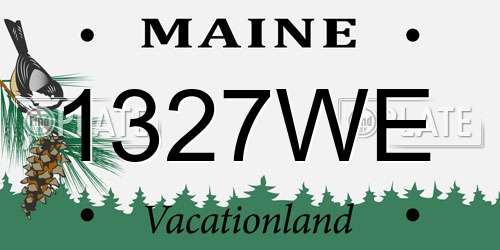 1327WE Maine License Plate
